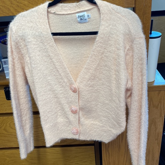 Princess Polly Sweaters Princess Polly Pink Fluffy Cardigan Poshmark